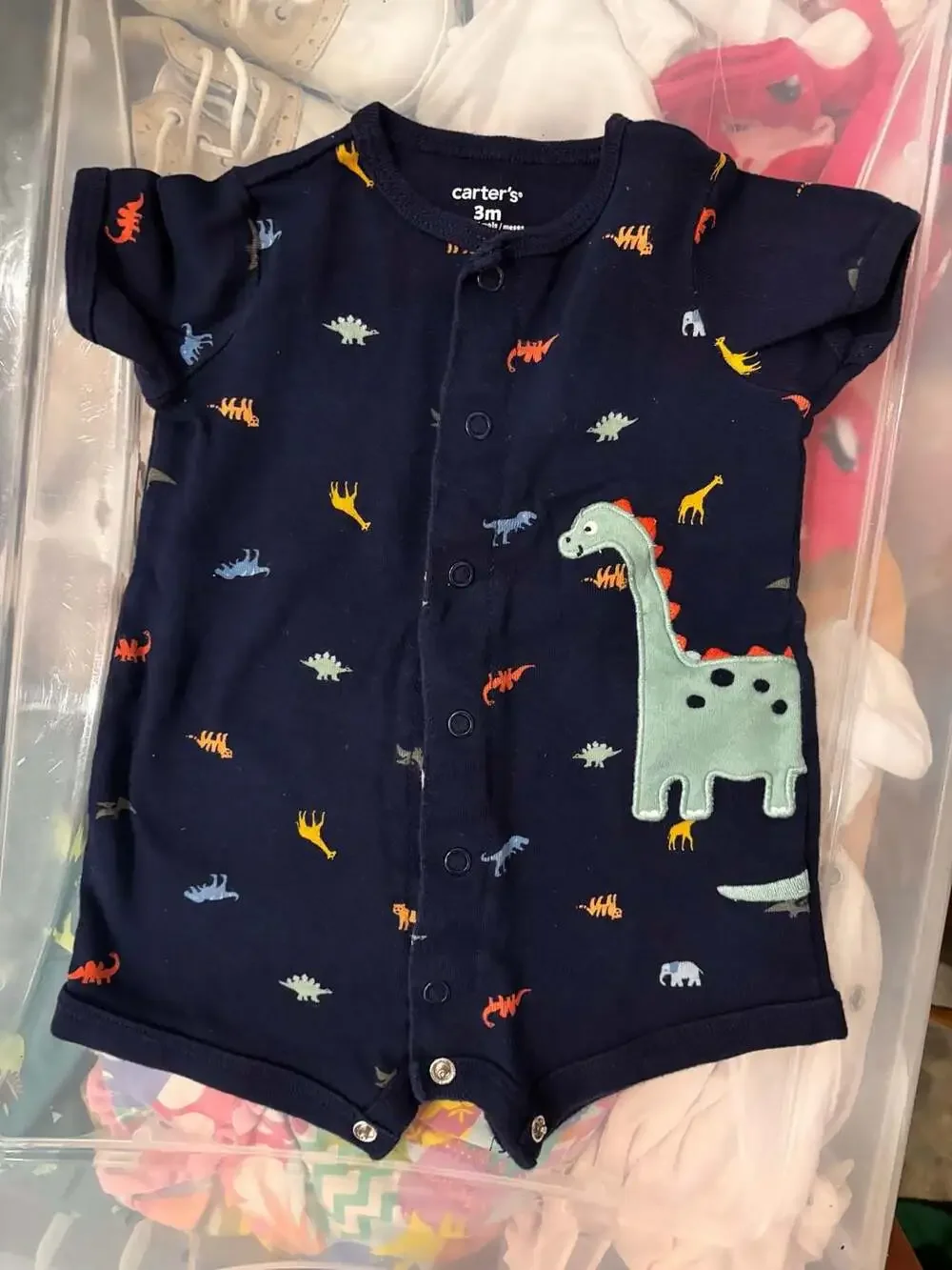 Carter's Baby Boy Dinosaur Print Snap-Up Romper